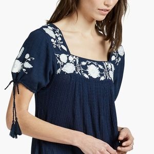 Lucky Brand Drop Needle Embroidered Tee